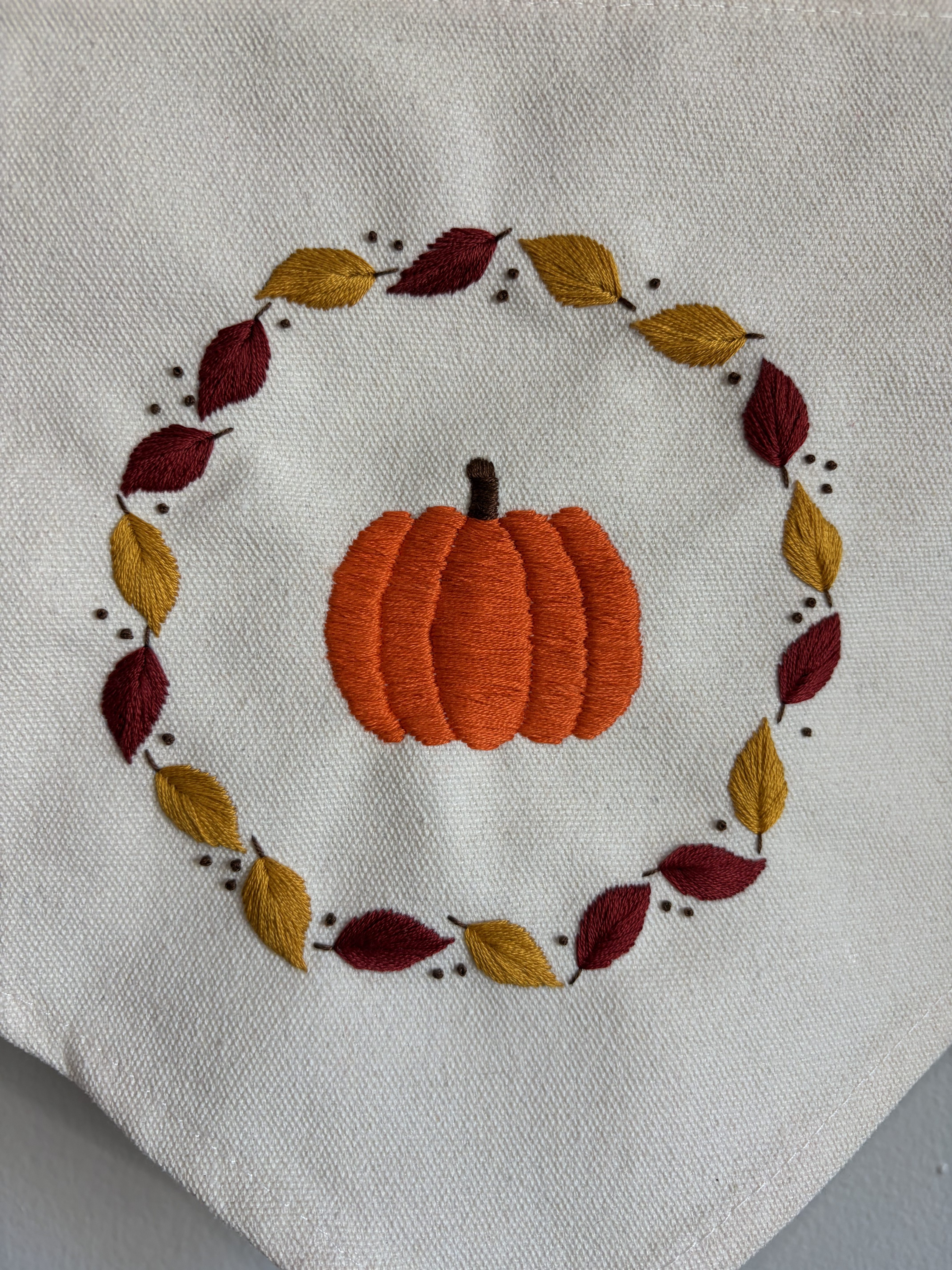 [September 8] Embroidered Pumpkin Banner