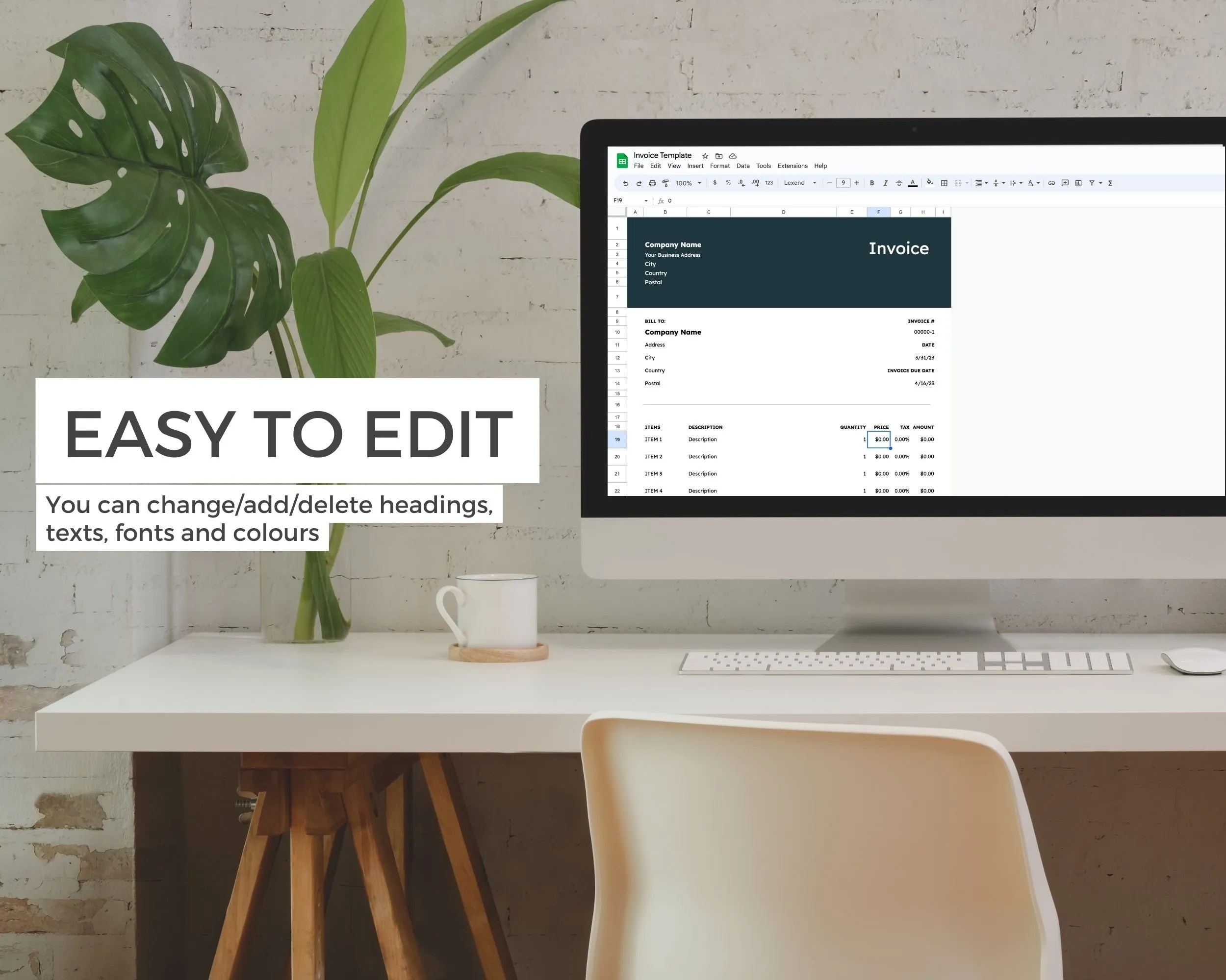 Commercial invoice template in google sheets