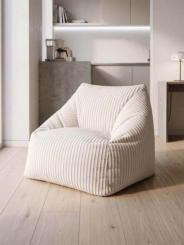 Jumbo Corduroy Adult Armchair Beanbag - Ivory