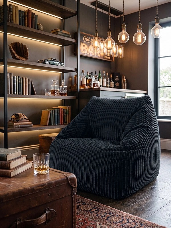 Jumbo Corduroy Adult Armchair Beanbag - Navy