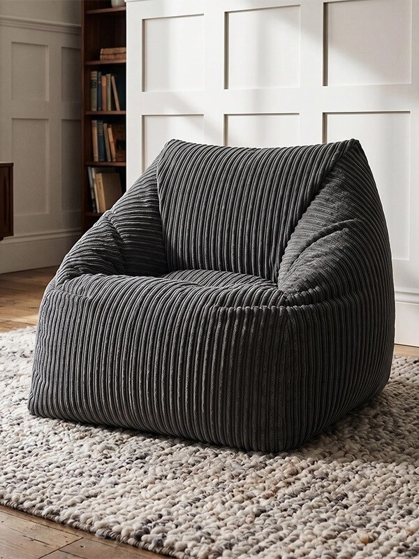 Jumbo Corduroy Adult Armchair Beanbag - Slate Grey