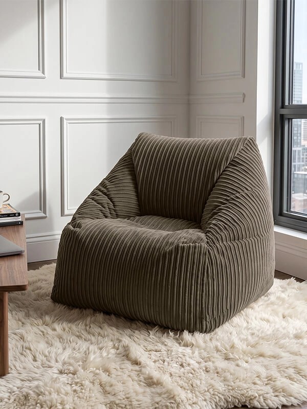 Jumbo Corduroy Adult Armchair Beanbag - Taupe