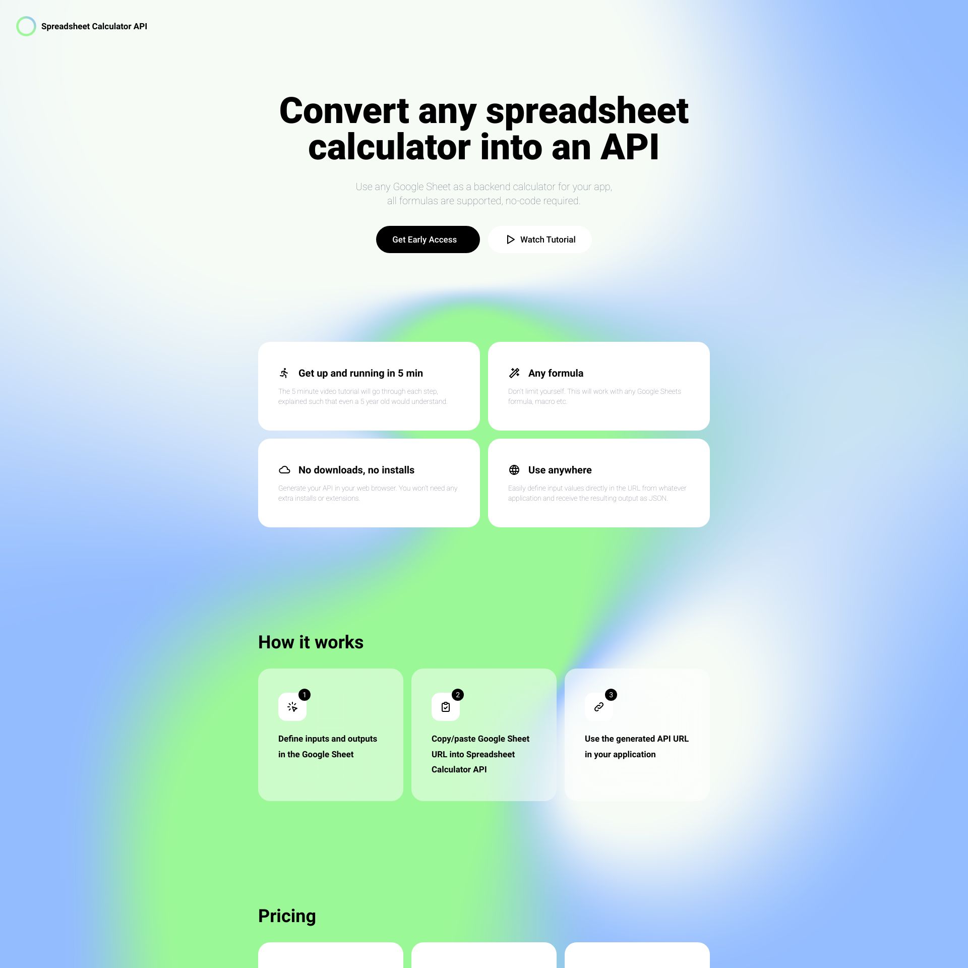 Spreadsheet Calculator API