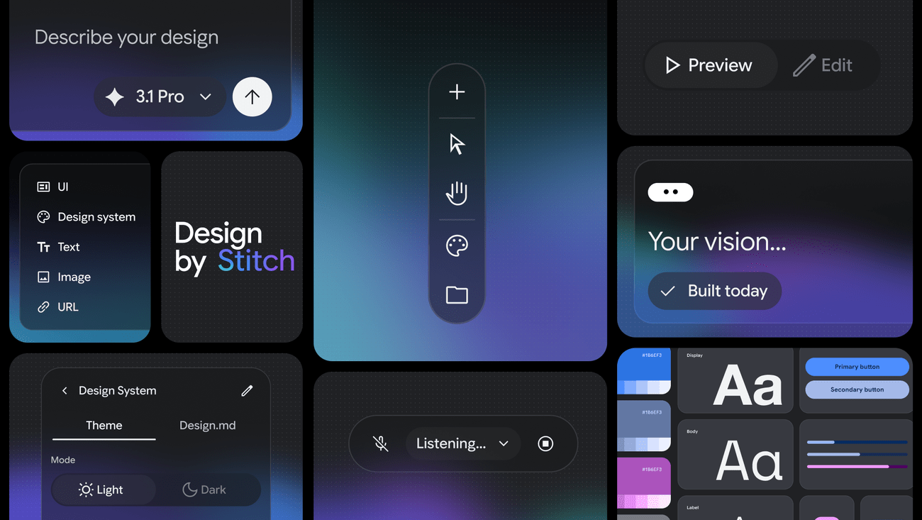 Google Stitch: AI generuje projekt UI i kod frontendu jednocześnie