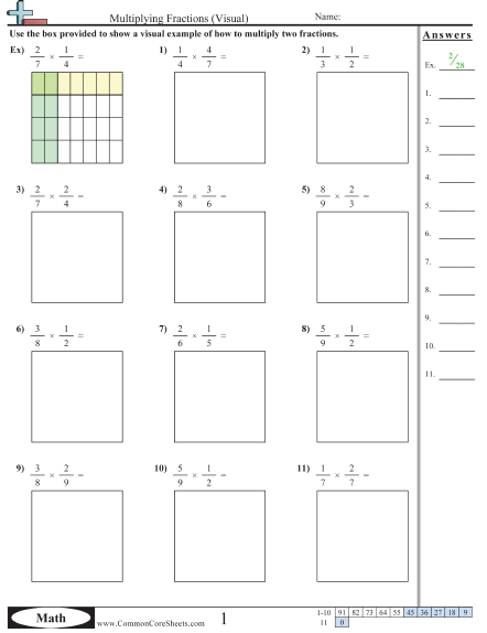 fraction worksheets free commoncoresheets