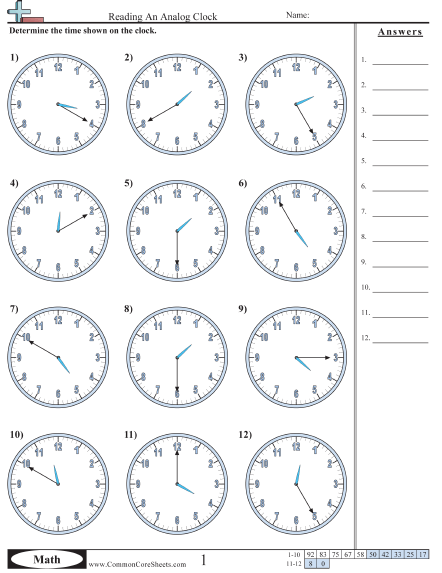 time worksheets free commoncoresheets