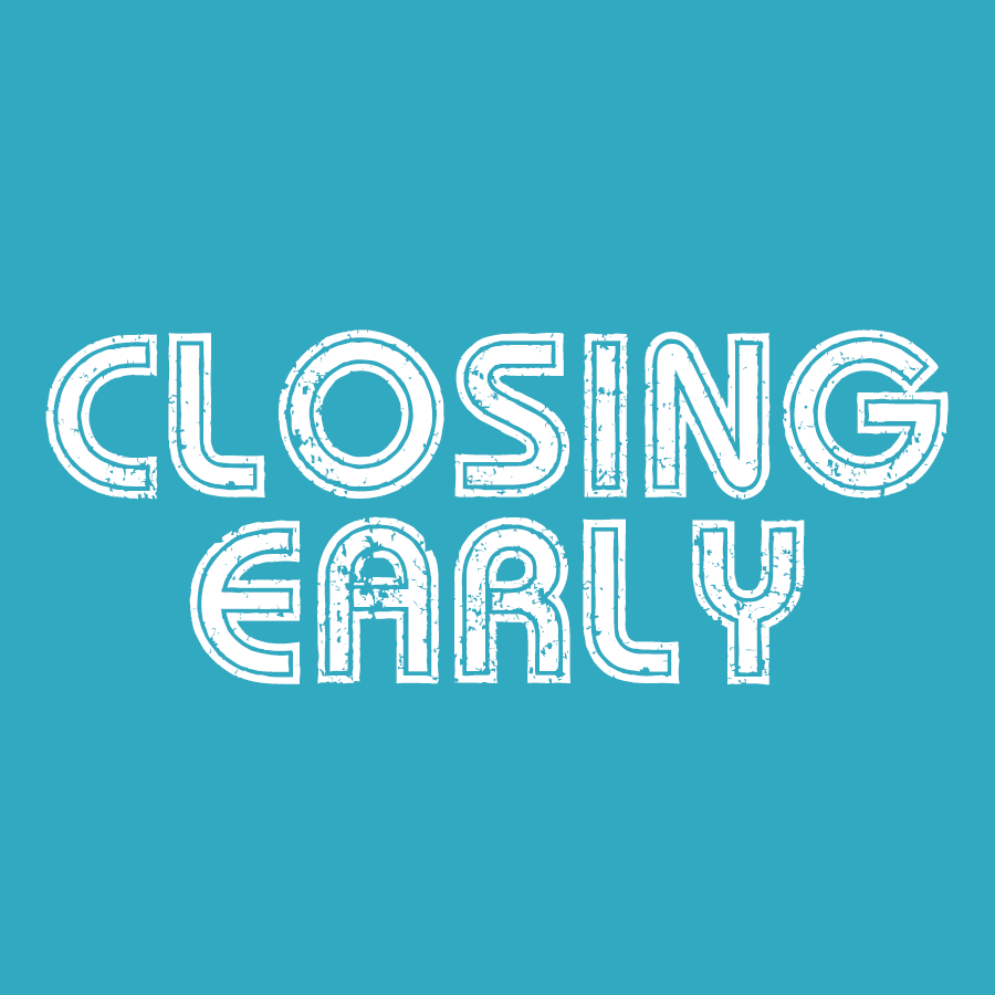 Library CLOSING EARLY at 3pm