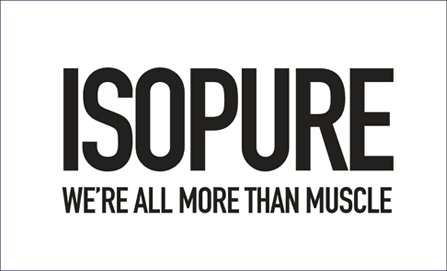 ISOPURE logo with slogan We're All More Than Muscle.