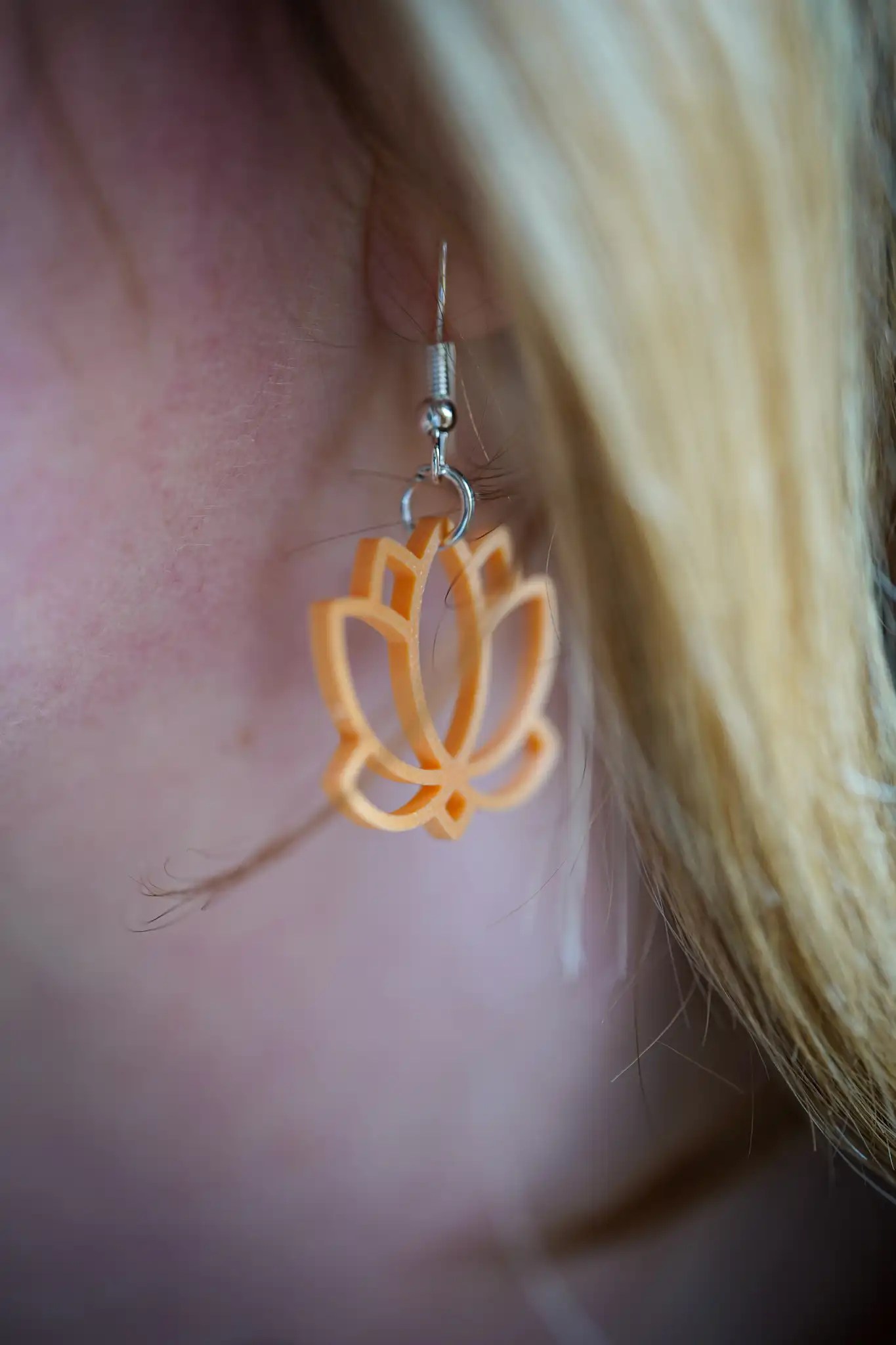 Boucles d'oreilles pendantes - Fleur de lotus -collection annuelle - Spoolio