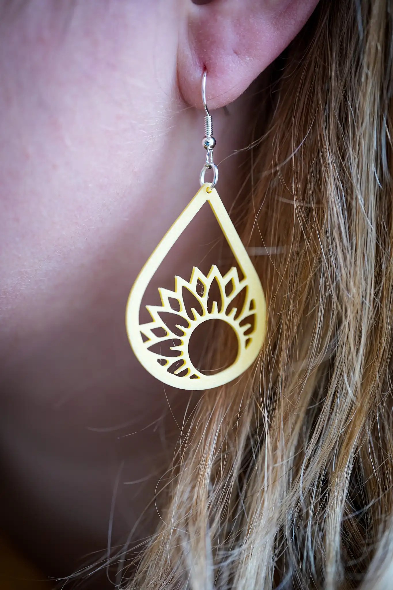 Boucles d'oreilles pendantes - Tournesol -collection annuelle - Spoolio