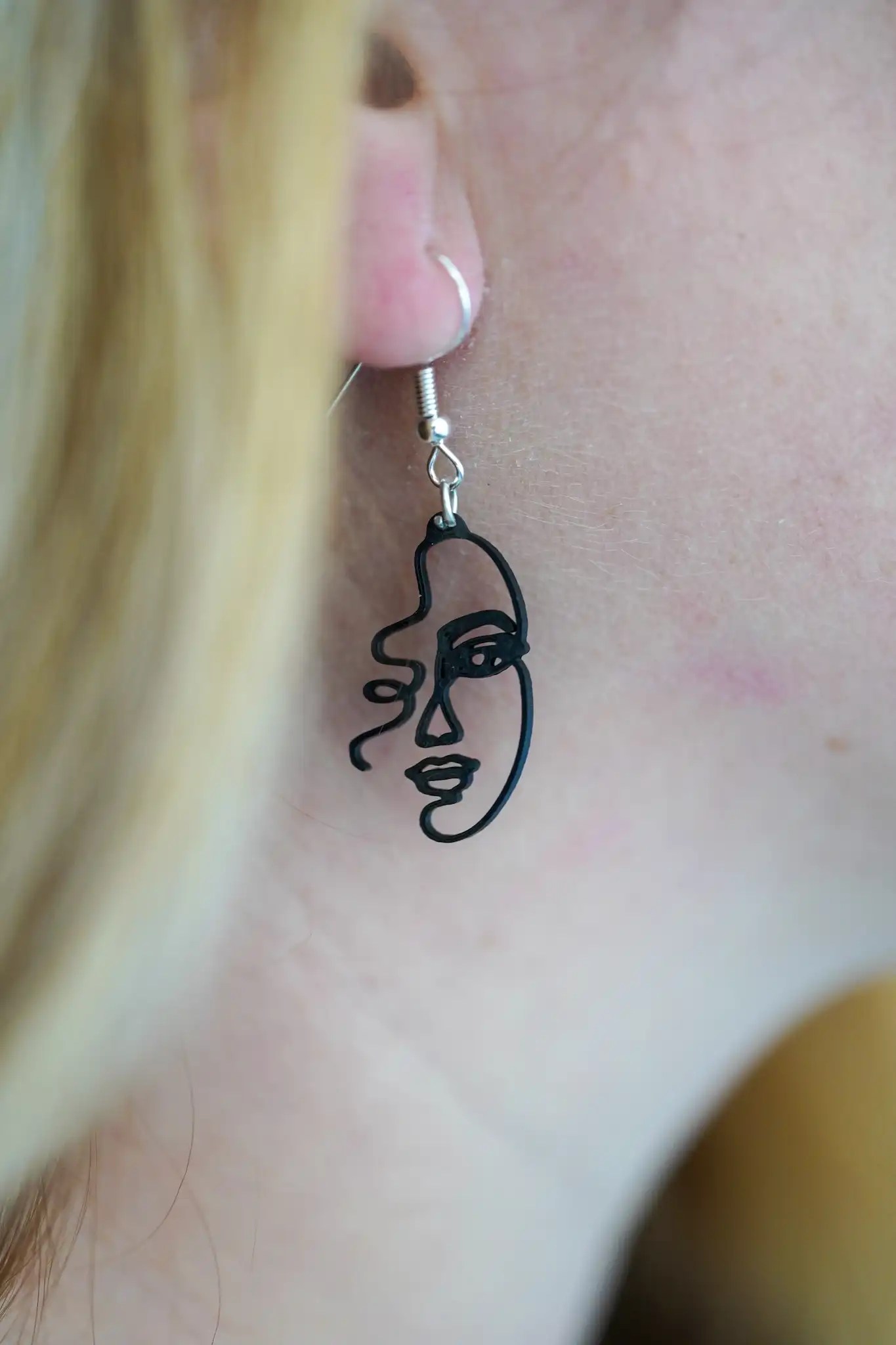 Boucles d'oreilles pendantes - visage -collection annuelle - Spoolio