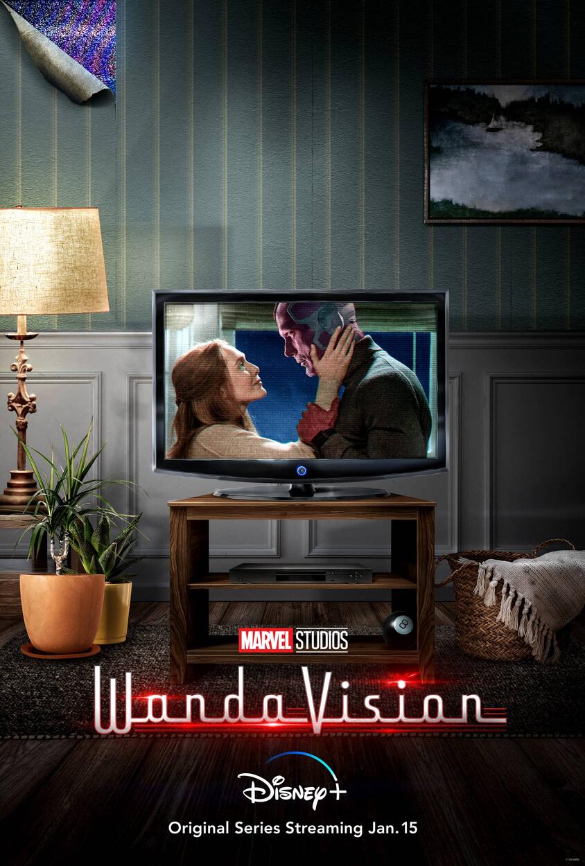 Poster from the Marvel website for t.v. show, "WandaVision"