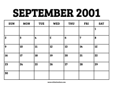 Holidays And Observances In United States In 2001 Calendars online and print friendly for any year and month.