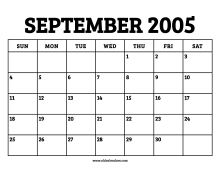 2005 Calendar Old Calendars Fall Break - No classes.