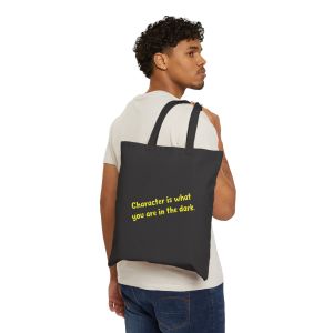 'Character Is What You Are In The Dark' Cotton Canvas Tote Bag