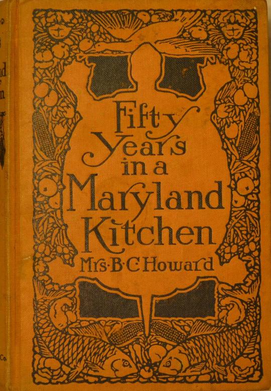 Vintage Maryland kitchen cookbook cover from 1912 featuring Fricassee of Rabbit recipe by Mrs. B.C. Howard