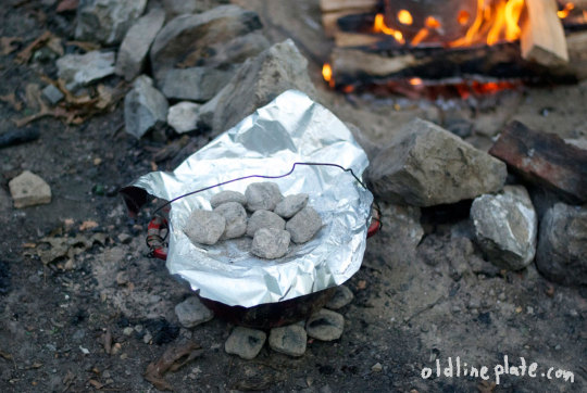 campfire coals for Dutch oven cooking outdoors