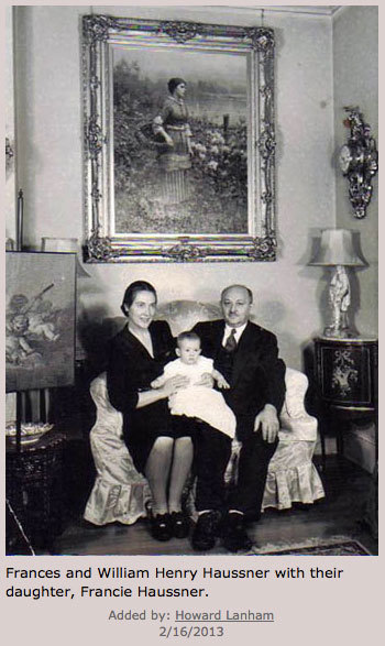 Haussner family portrait vintage photograph William Henry Frances Francie daughter formal sitting room