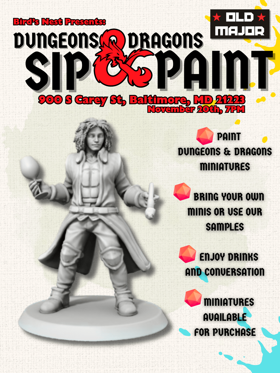 Bird's Nest is holding a Dungeons and Dragons Sip and Paint
