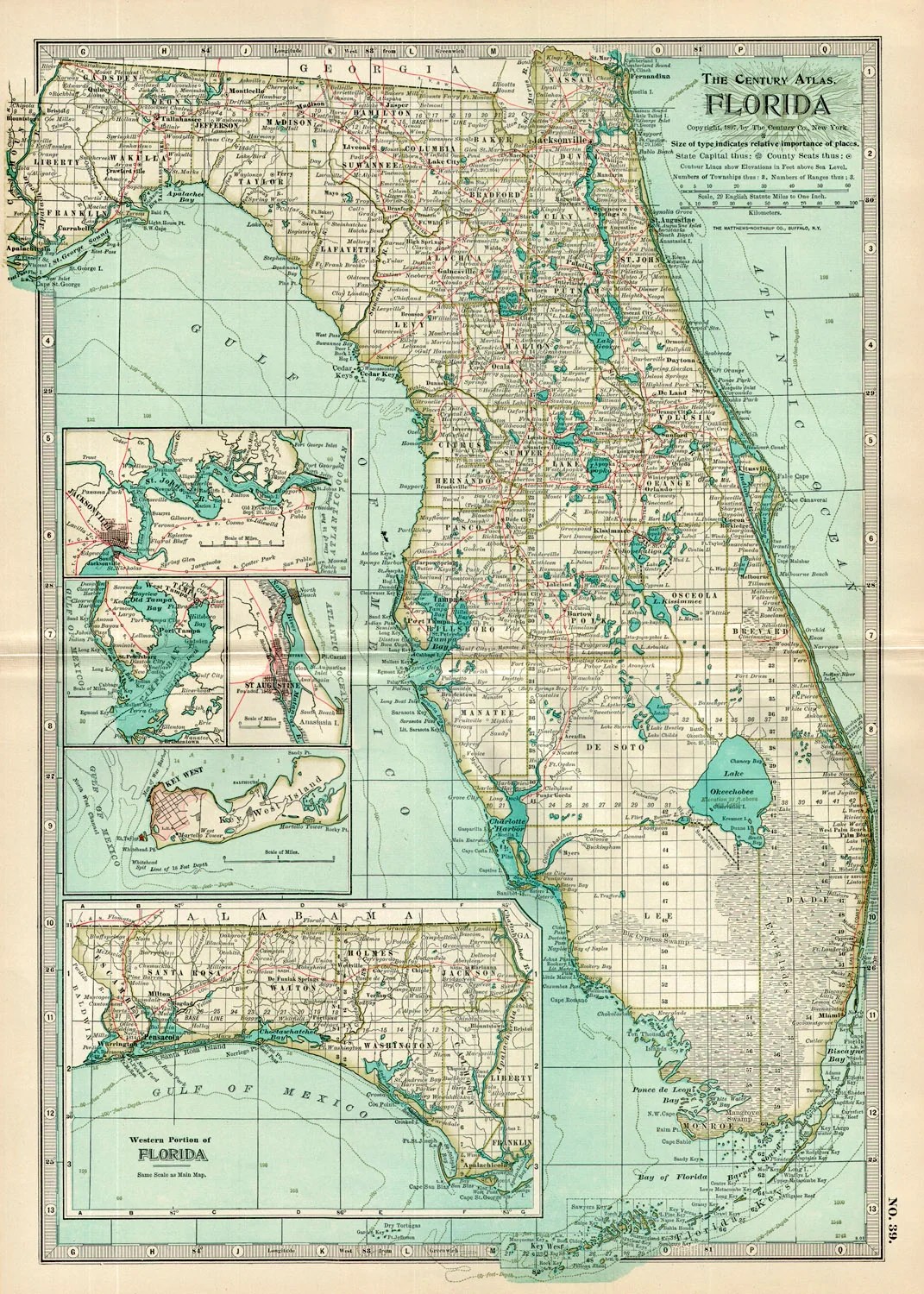 FL Florida The Old Map Gallery Century Florida 