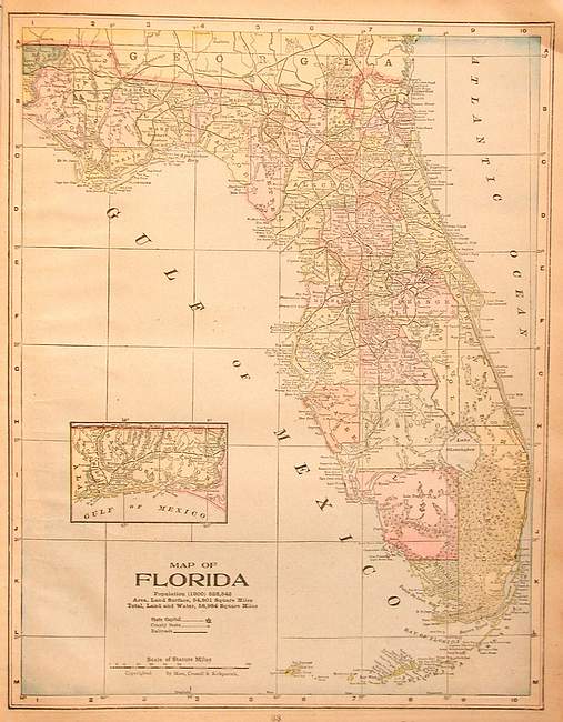 Map Of Florida The Old Map Gallery Peerless Florida 