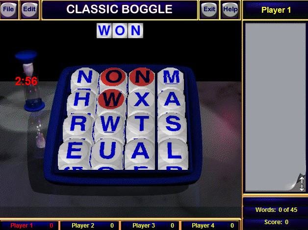 Boggle online game in 4x4, 5x5 and 6x6 boards to test your spelling skills. Boggle Old Pc Gaming