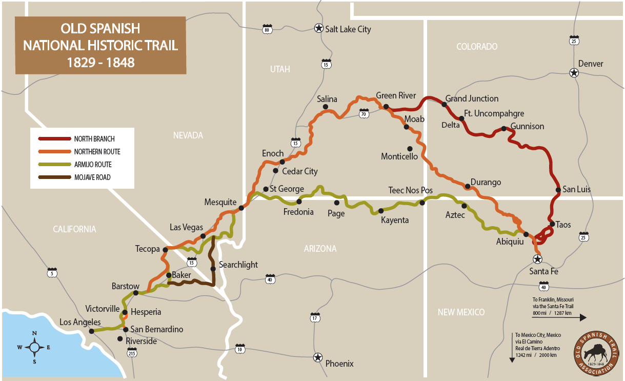 Old Spanish Trail Association OSTA Map October 2020 