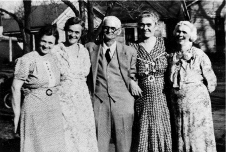My Great-grandparents and their three daughters. My grandmother is second on the right.