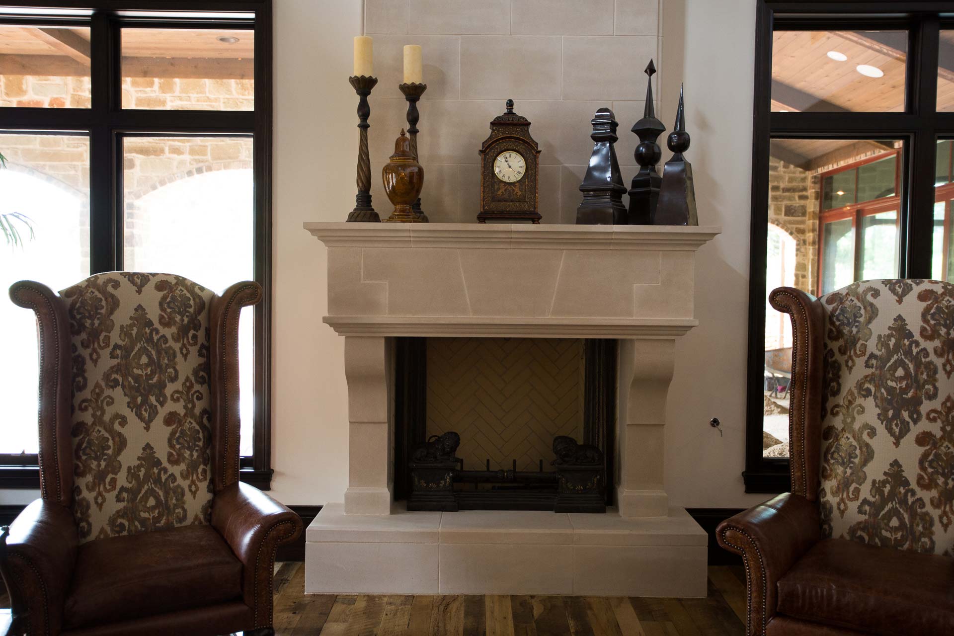 Tuscan Inspired Living Room With Stone Fireplace Hgtv
