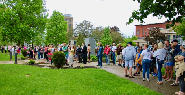 (Rick MIller/Olean Star) More than 200 people attended Memorial Day ceremonies sponsored by Olean American Legion Post 530 in Lincoln Park on Monday.