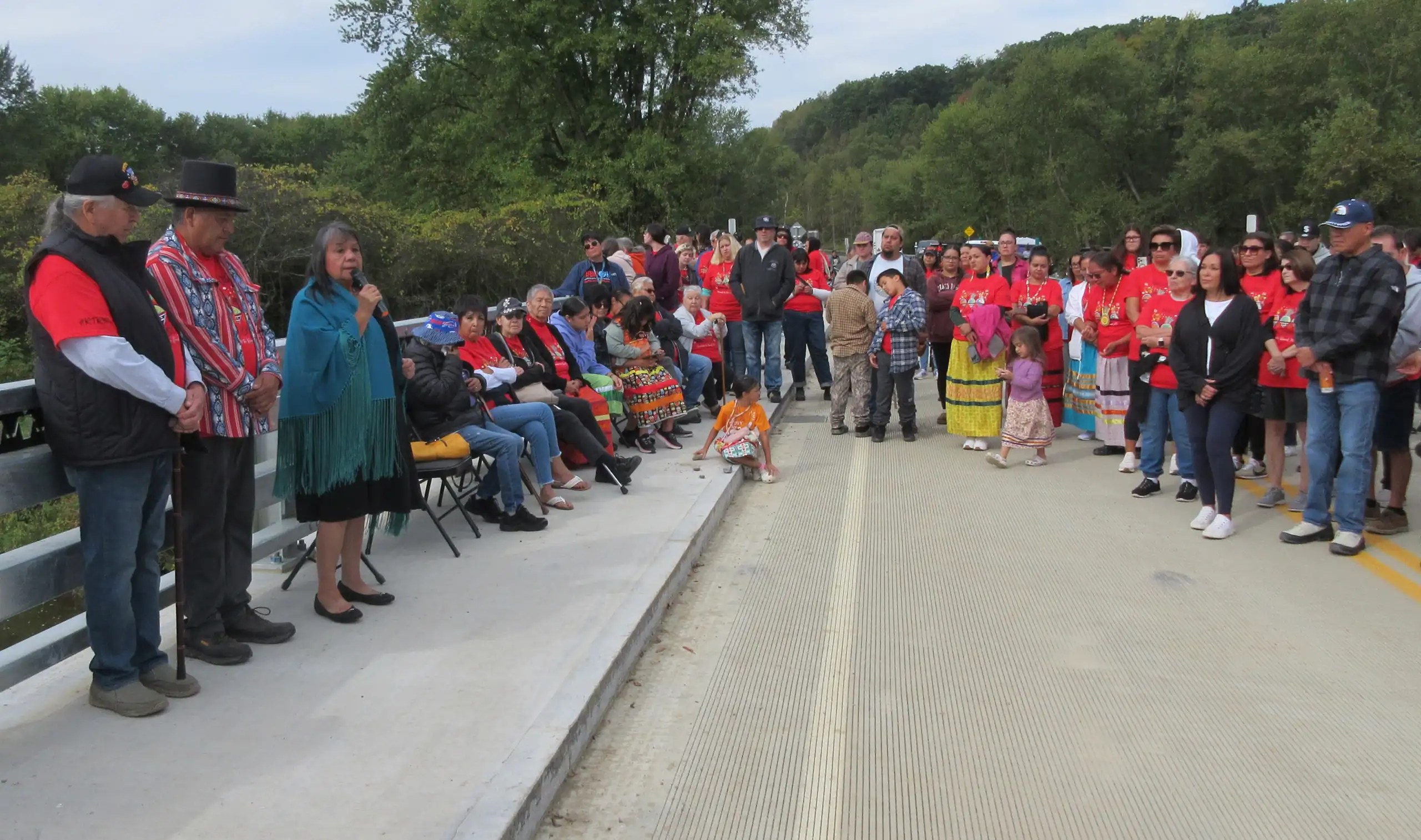 Seneca removal survivor Brenda Pierce Deeghan describes how a dream she had led to 40 years of Remember the Removal so younger Senecas won't forget how people were forced from theirn homes to make way for the Kinzua dam. More than 150 Senecas attended this year's observance at the new Red House bridge.