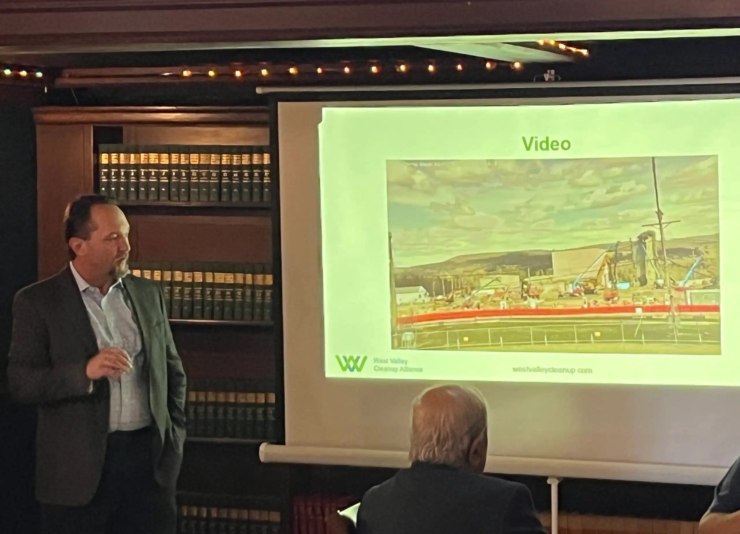 (Rick Miller/Olean Star) Jason Casper, president and program manager of the West Valley Cleanup Alliance, updates the Cattaraugus County Board of Health on cleanup at the West Valley Demonstration Project on Wednesday.