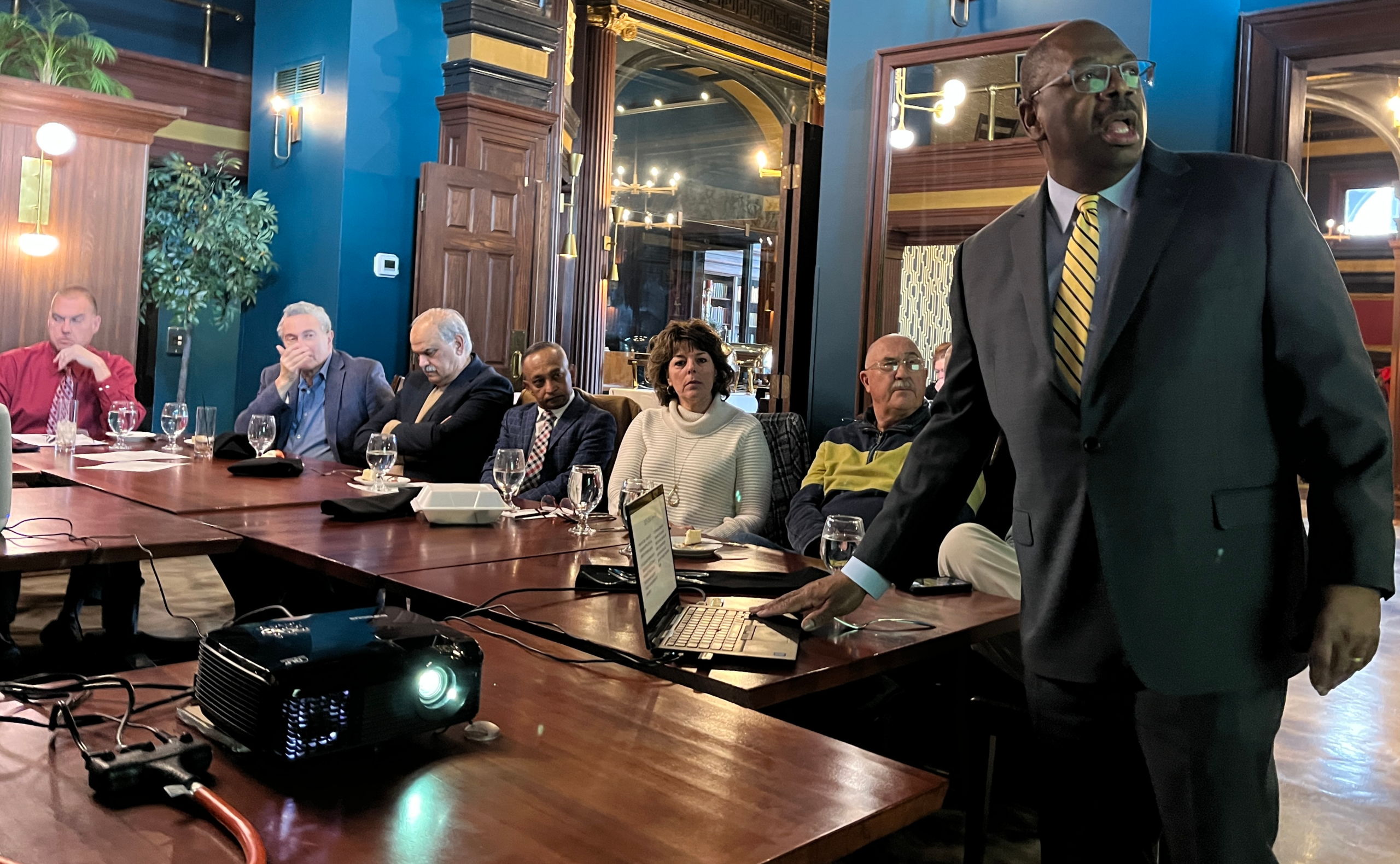 Cattaraugus County Public Health Director Dr. Kevin D. Watkins (shown here at a recent Board of Health meeting in Olean) was surprised, along with other public health professionals, that the Centers for Disease Control and Prevention cut the number of childhood vaccines on the recommended immunization schedule.
