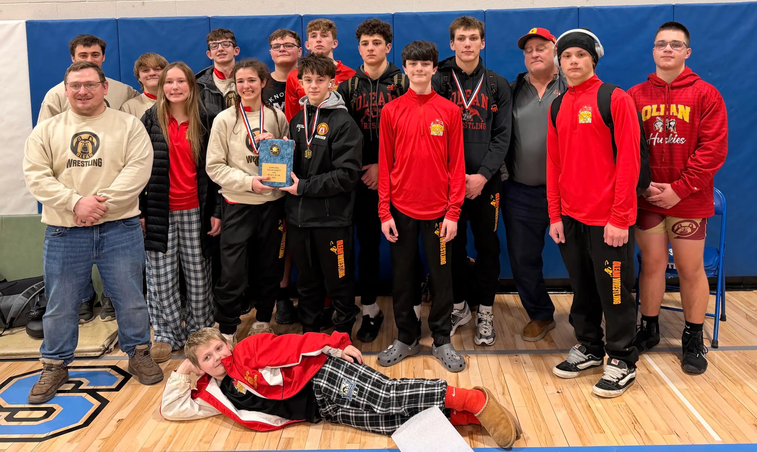 The Olean wrestling teams pose after competing in the Gowanda Round Robin Tournament on Saturday. | Photo submitted