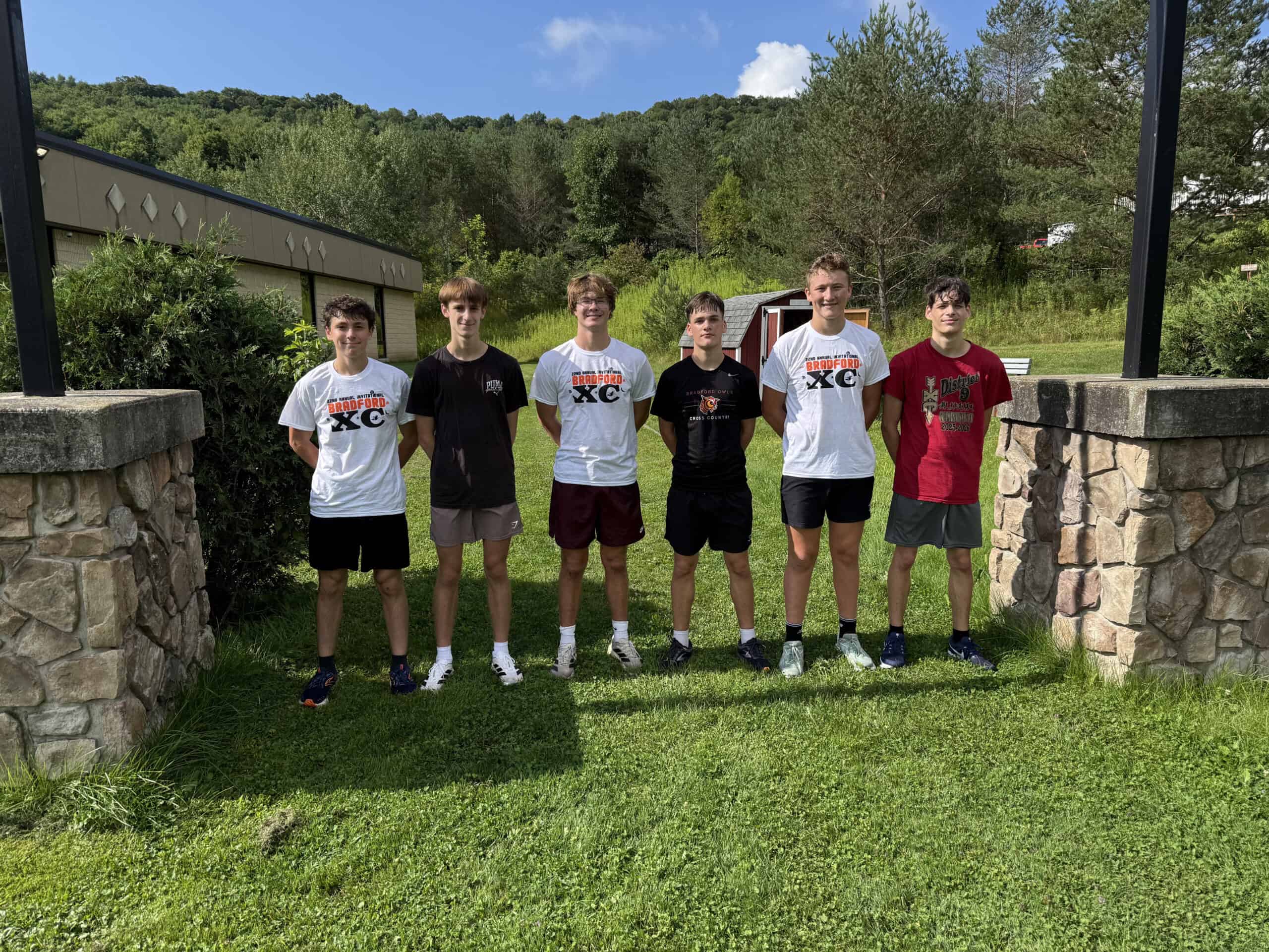 Ahead of their season opener on Saturday, the Bradford boys' cross country team looks to their veteran leadership to carry the torch. Pictured here is Charlie Vinelli (left to right), Jordan Hogue, Kadyn Tessena, Nikolai Frontino, Gavin Weart and Xavier Frontino. | Photo submitted