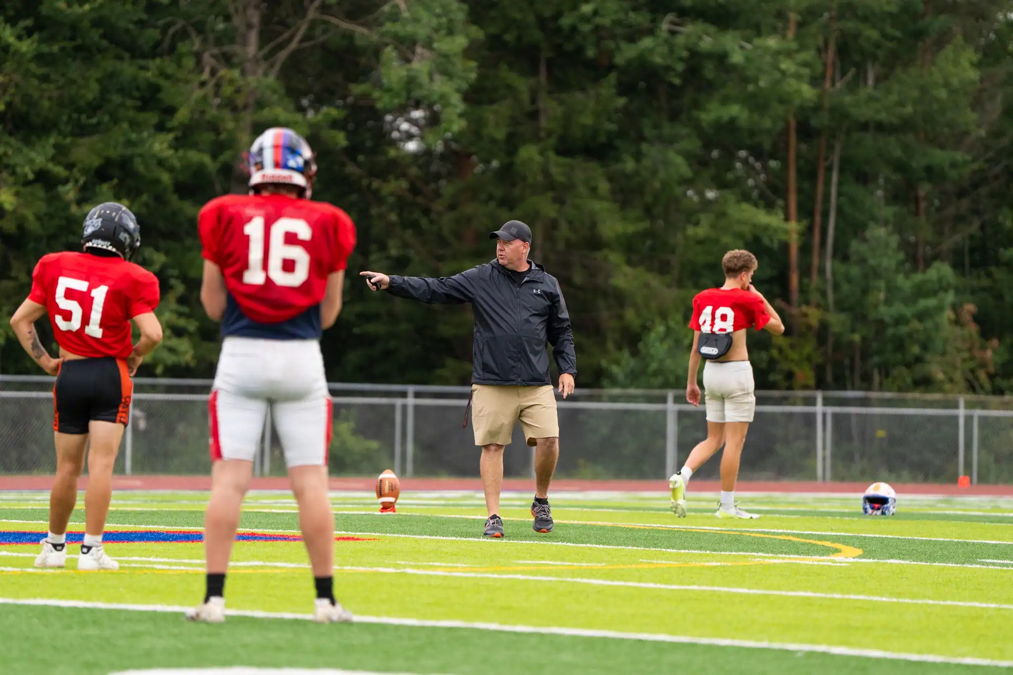 Smethport head coach Ryan Yingling leads a Team Pennsylvania Big 30 practice on Wednesday, July 29. Four weeks later, Yingling is preparing for his second year at the helm of the Hubbers. | Photo by Hunter O. Lyle