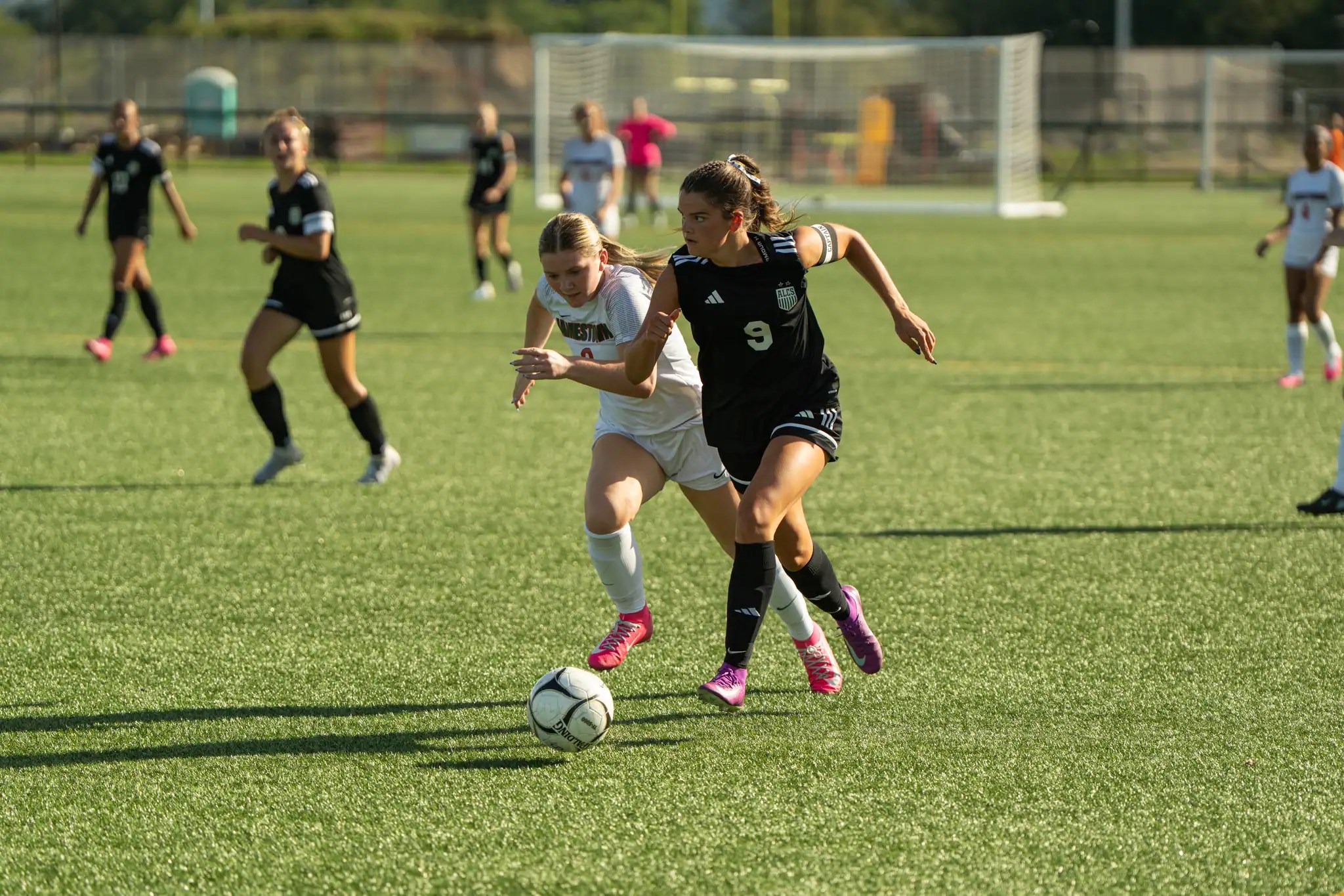 Allegany-Limestone's Kennedy Honeck charges downfield during the Gators' win over Jamestown. Adding a trio of goals to her season, Honeck currently boasts five goals through three games. | Photo by Hunter O. Lyle