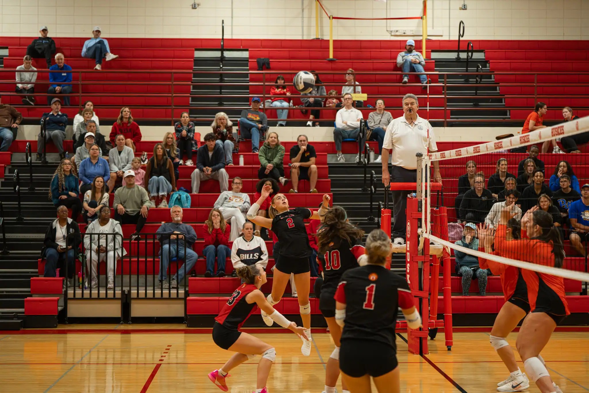 Olean's Alyx Henzel rises up for a slam during the Huskies' loss to Fredonia on Tuesday. | Photo by Hunter O. Lyle