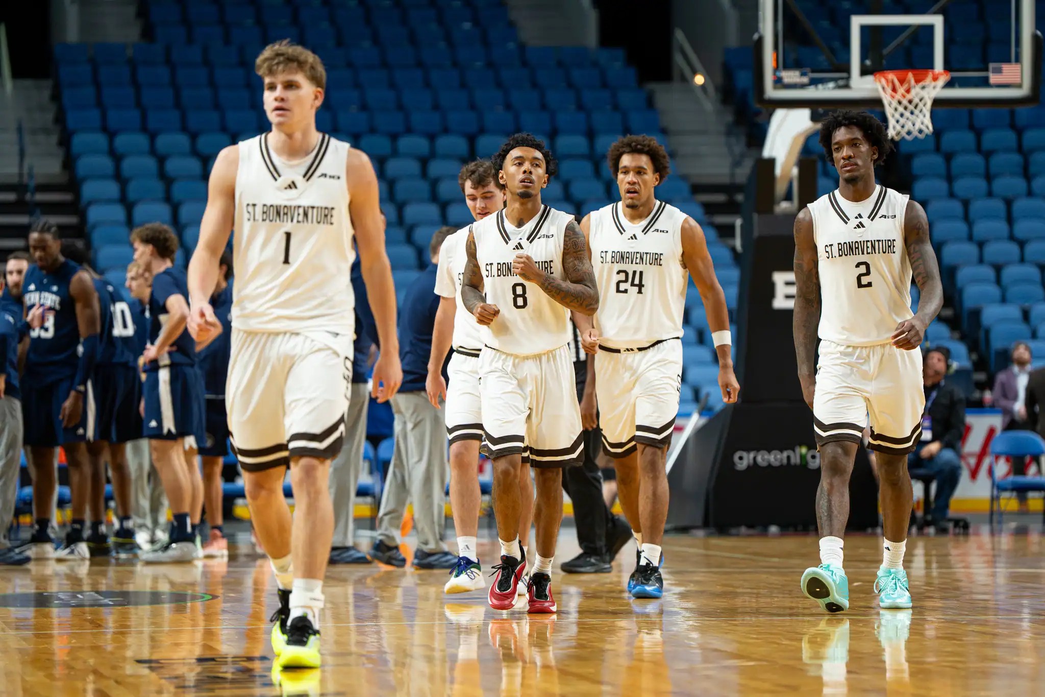 Despite dropping their season-opening exhibition game to Penn State, the St. Bonaventure men's basketball team painted an early picture of what's to come for the 2026-2027 season. | Photo by Hunter O. Lyle