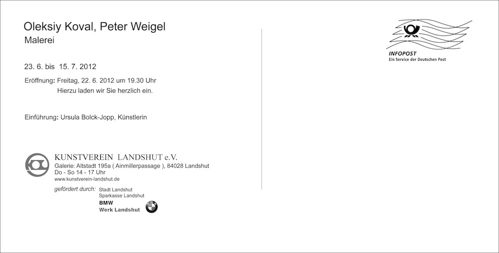 Oleksiy Koval Peter Weigel Kunstverein Landshut Oleksiy Koval