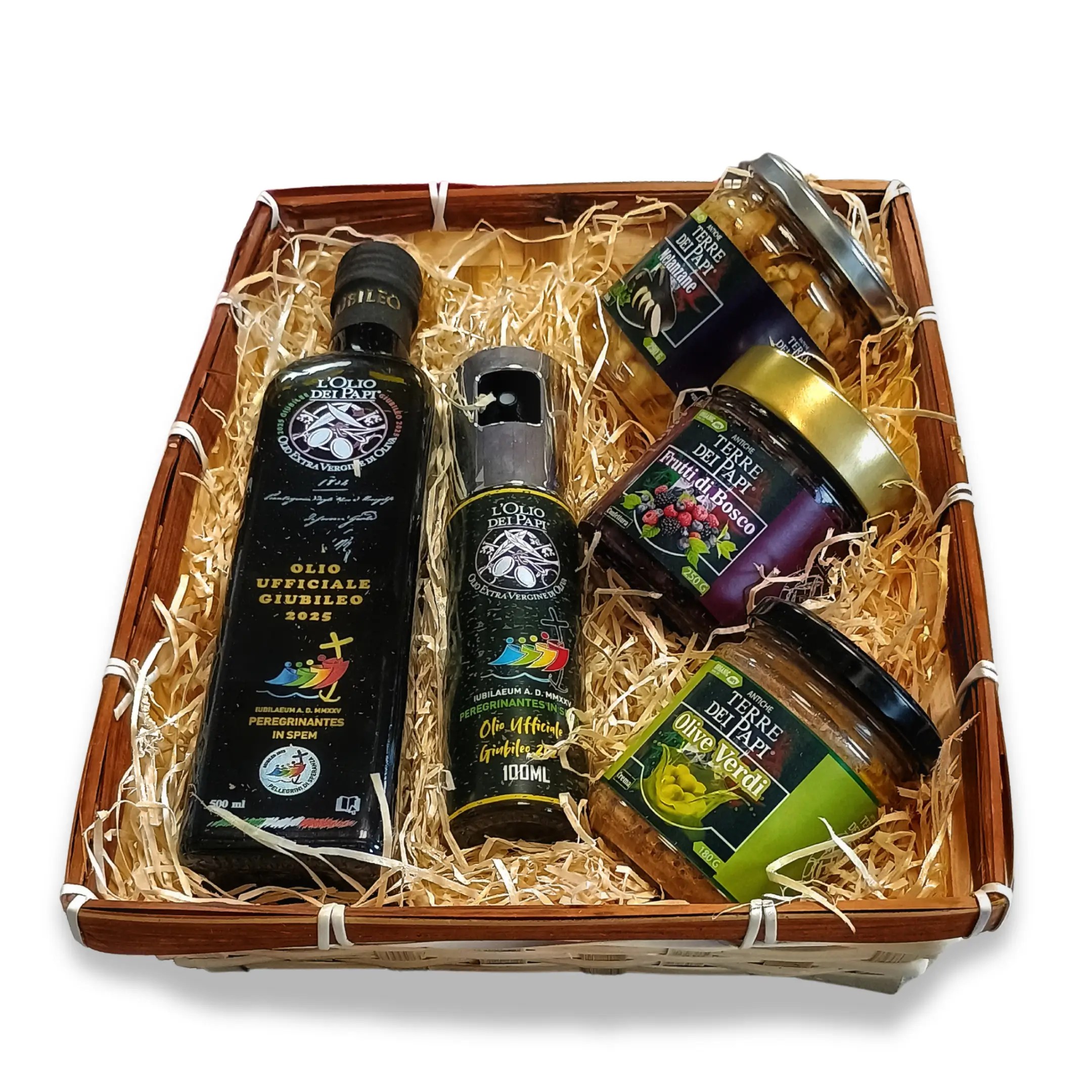 Cesto Natalizio Gourmet dei Papi con olio extravergine L’Olio dei Papi