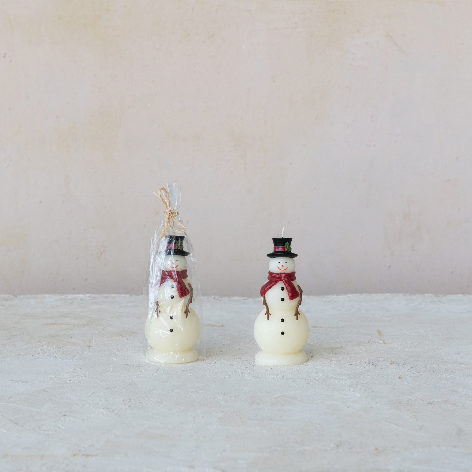 Snowman Pillar Candle