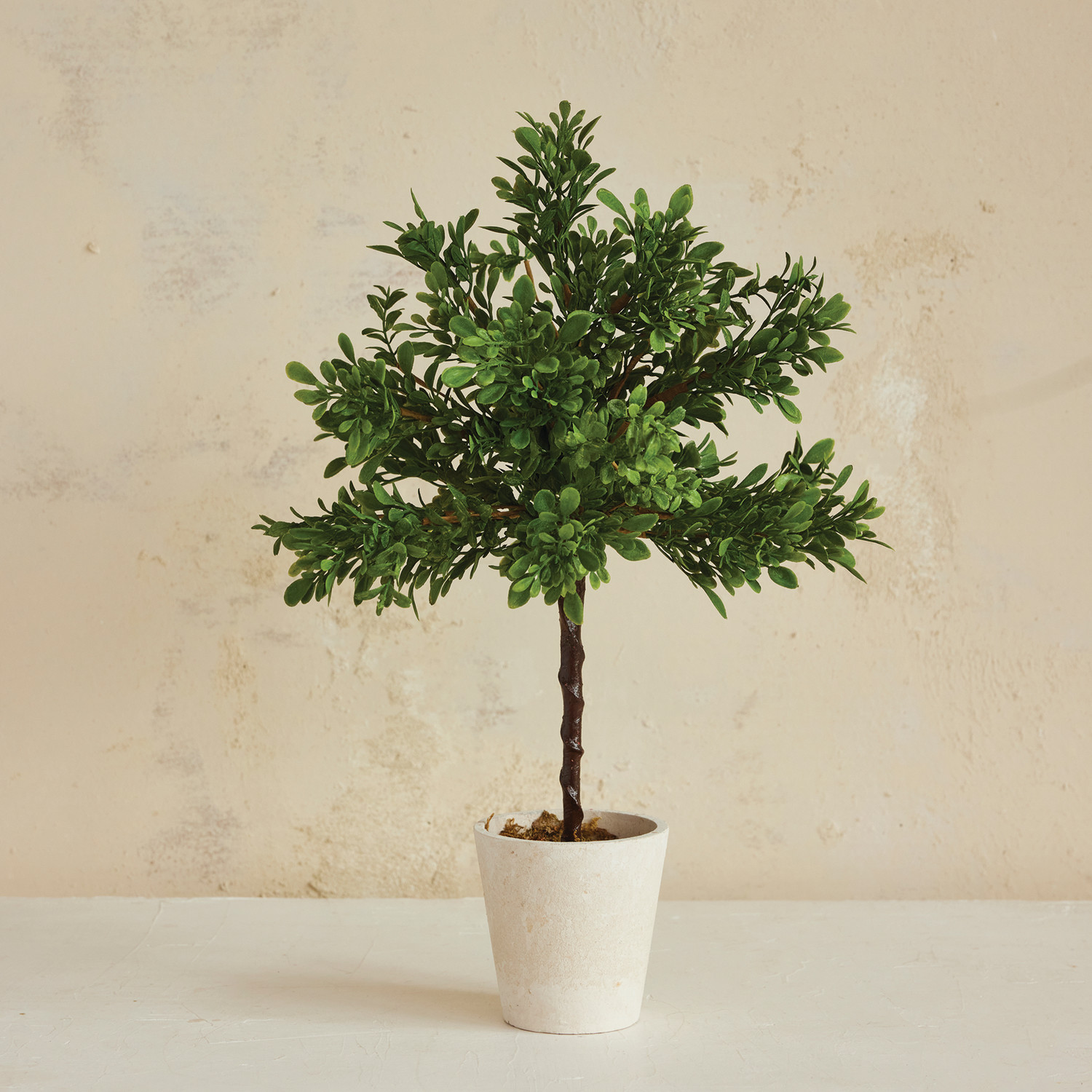 Faux Potted Boxwood Topiary
