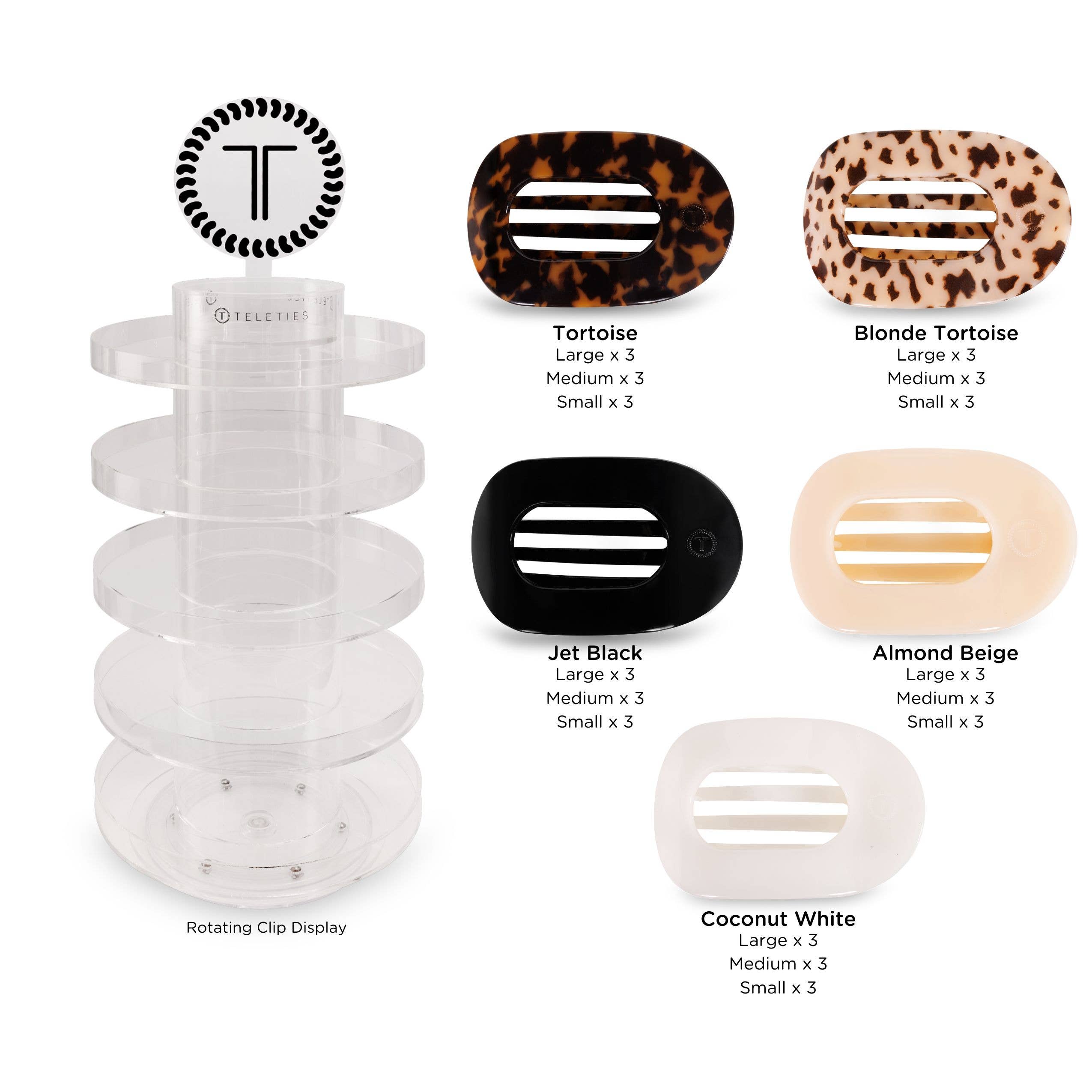 Round Flat Hair Clip Starter Pack