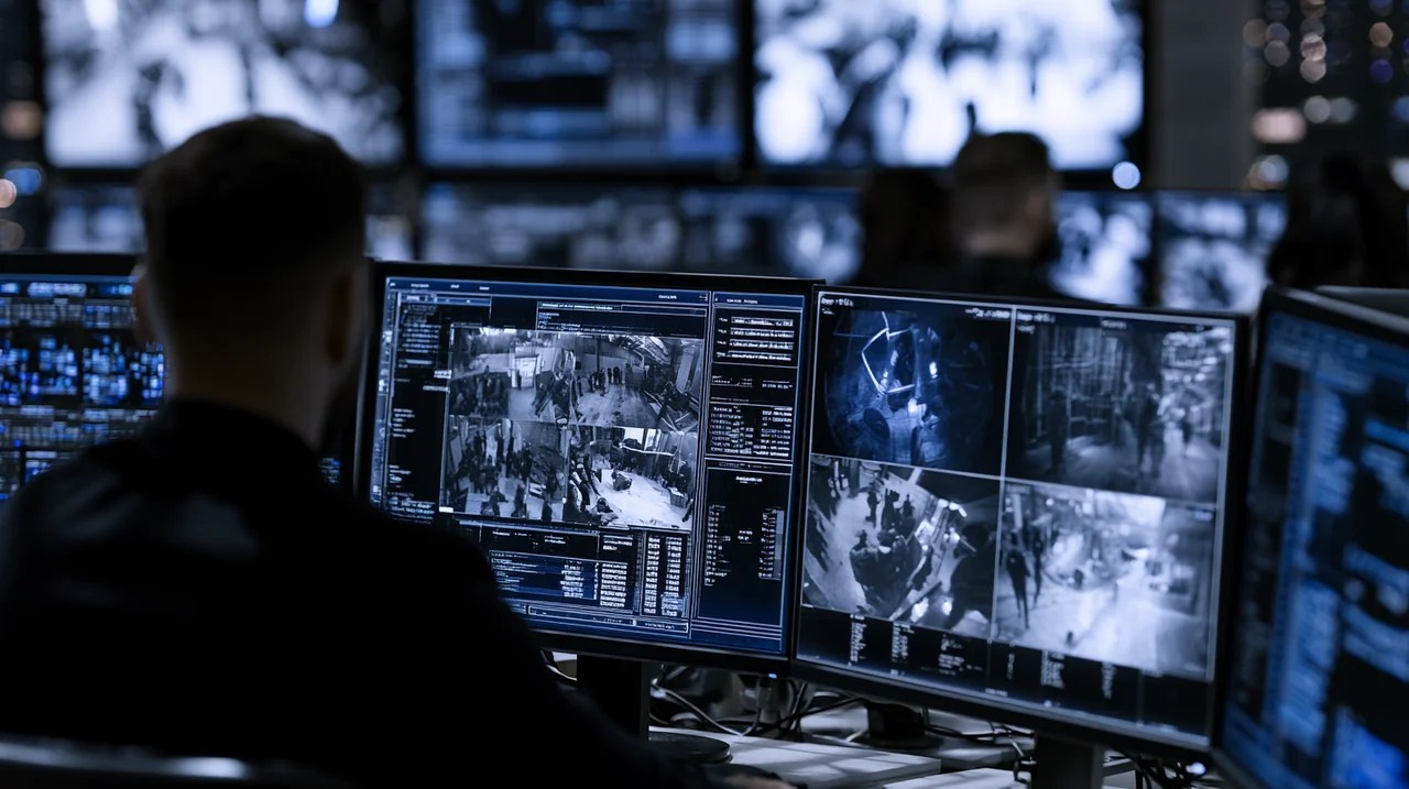 Control room monitors display deepinviewx vs competitor poc acceptance criteria continuous tracking with timestamps and analytics metadata.