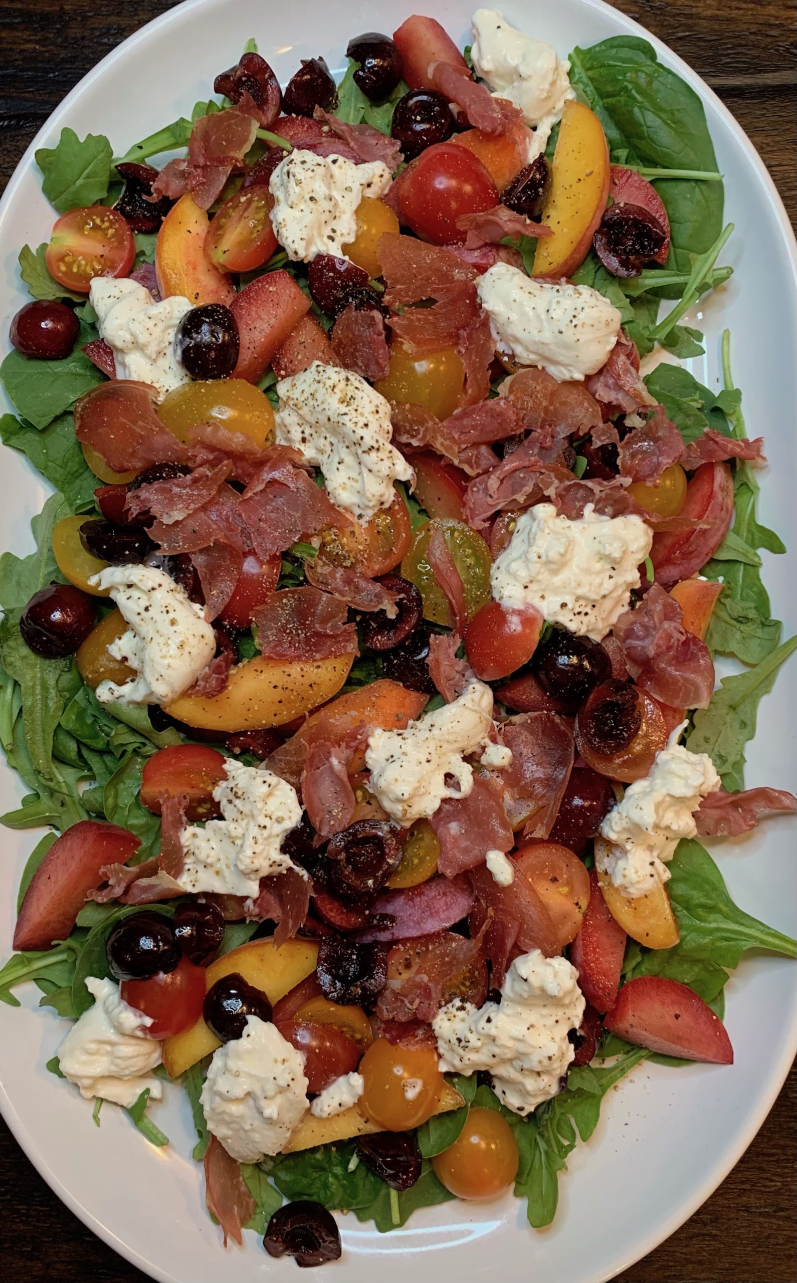 Stone Fruit and Tomato Caprese Salad with Lemon Thyme Vinaigrette