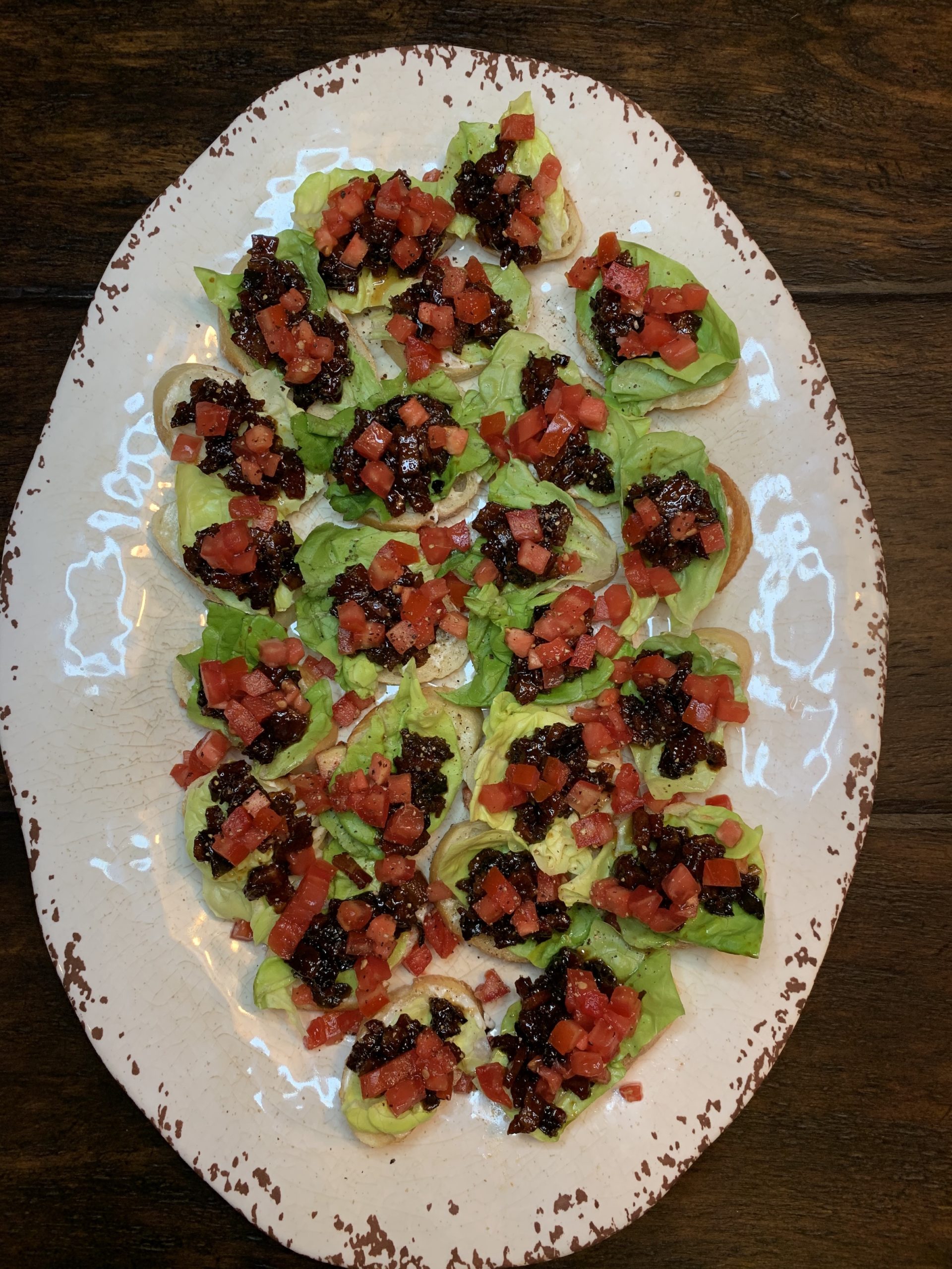 (BJLT) Bacon Jam Lettuce and Tomato Crostini