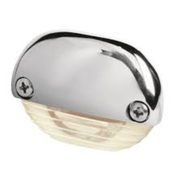 Warm Whit LED Easy fit Step Lamp 12-24V Polished Steel