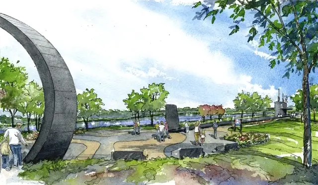 Rendering of USS Omaha at Levi Carter Lake Park Omaha