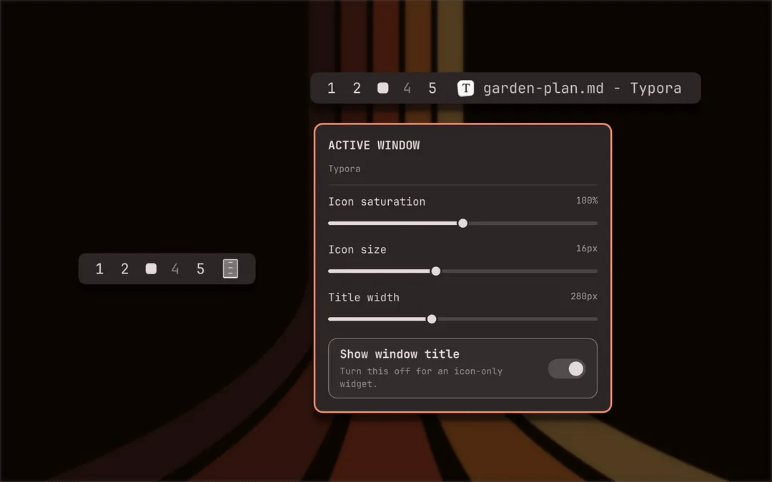 Active Window + Icon plugin screenshot
